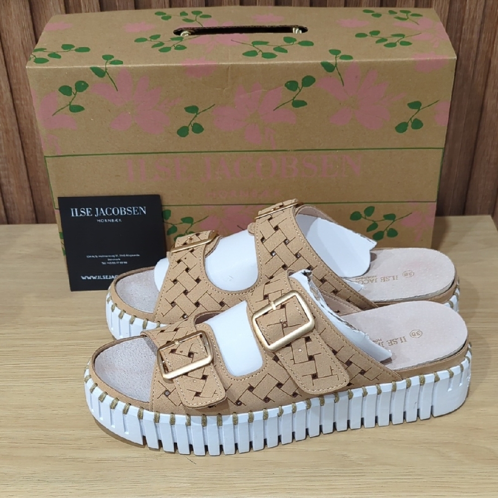 Ilse Jacobsen Women's  Woven Latte Sandals